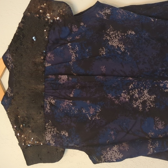 French Connection Y2K Sequin Adorable Night Out Blouse Layering Cap Sleeve Sz 10 - Picture 7 of 8